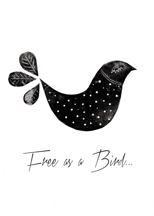 FREE AS A BIRD - plakat ilustrowany (basic size) Ananas Project