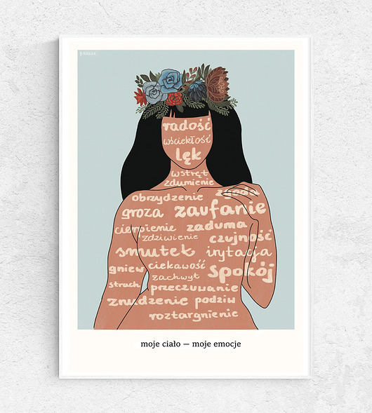 grafiki i ilustracje Plakat emocjonalny "Moje ciało - moje emocje"