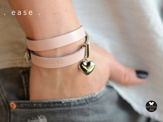 pink heart silver barboleta