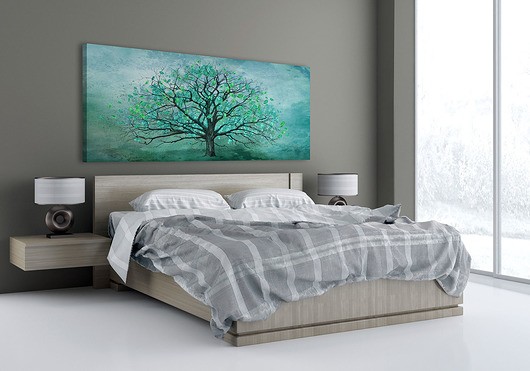 obrazy Obraz na płótnie Drzewo w turkusie 150x60cm