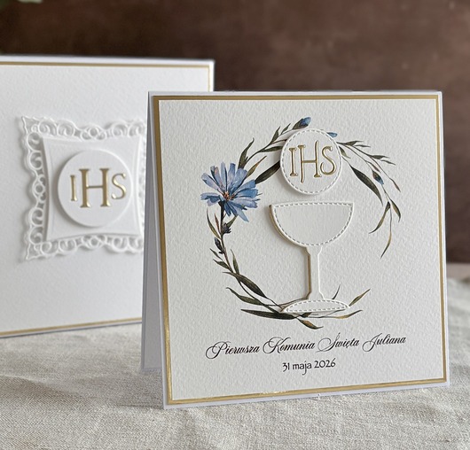 kartki na komunię Kartka na komunię z pudełkiem i kopertą, 104