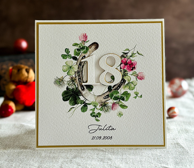 kartki scrapbooking Personalizowana kartka na 18 urodziny, BH 36