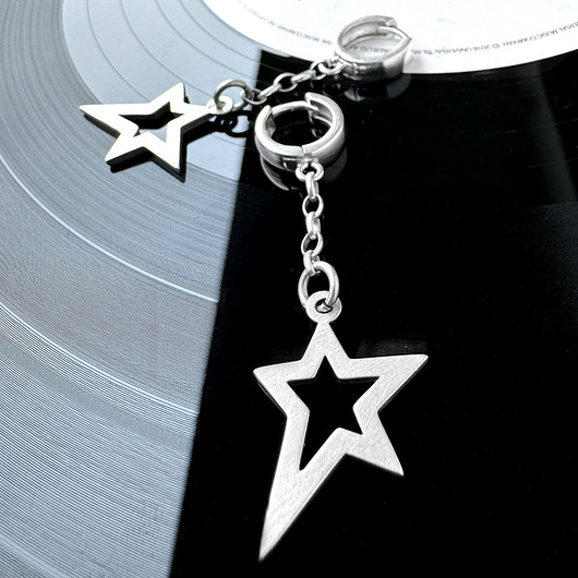 kolczyki srebrne Kolczyki srebrne gwiazdki Rockstar light