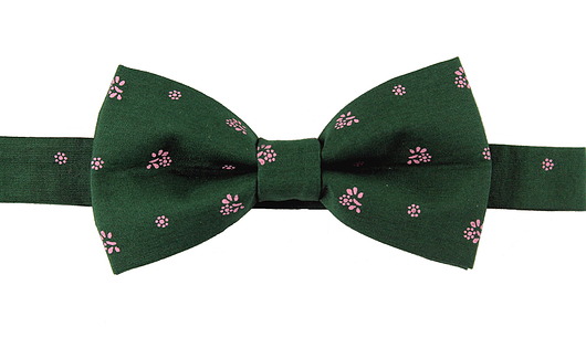 Mucha gotowa bowstyle zielona w kwiatki bowstyle
