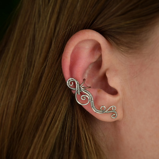 nausznice Nausznica  ażurowa na prawe ucho wire wrapping