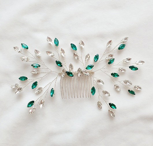 Ślubne ozdoby do włosów Kryształowy grzebień ślubny