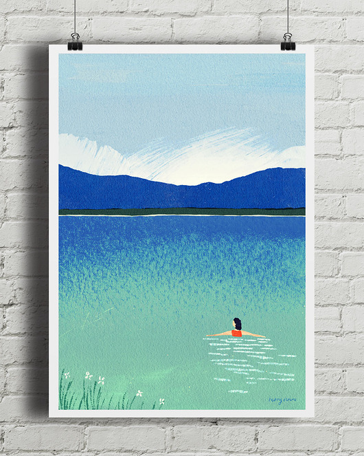 plakaty Plakat Poranek nad jeziorem