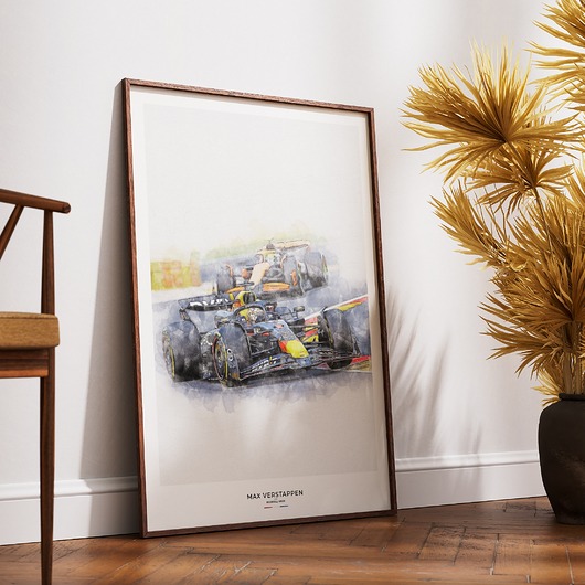 plakaty Plakat Tory wyścigowe - Max Verstappen