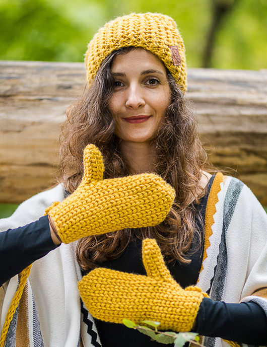 rękawiczki damskie Rękawiczki Pikantna Musztarda