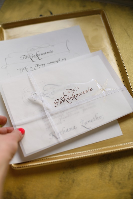 zaproszenia i kartki na ślub Kaligrafia: personalizowane podziękowanie pisane ręcznie atramentem