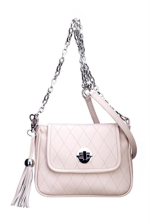Pikowana torebka na ramię ze skóry naturalnej MAKO BAGS