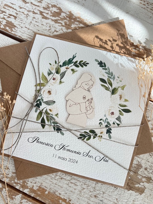 zaproszenia na komunię Zaproszenia komunijne z pełną personalizacją handmade