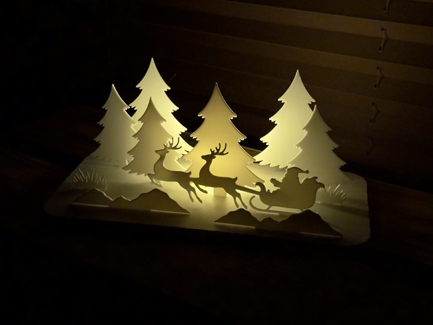 dekoracje świąteczne Świąteczna scenka 3D z podświetleniem