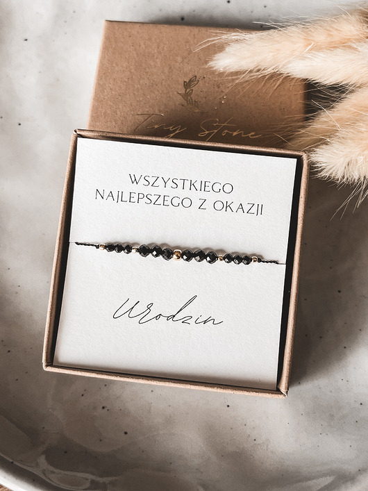 bransoletki z kamieni naturalnych Bransoletka czarny turmalin prezent na urodziny