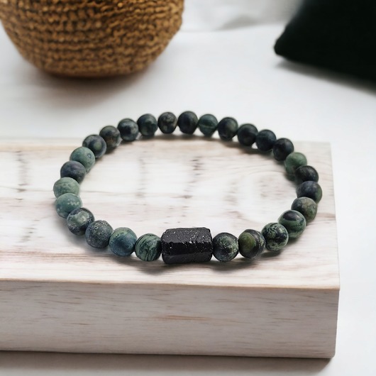 bransoletki z kamieni naturalnych Damska : jaspis & turmalin : ochronna bransoletka