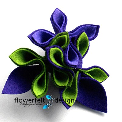 Zielenie i Fiolety-Biżuteria Autorska FlowerFelt Design