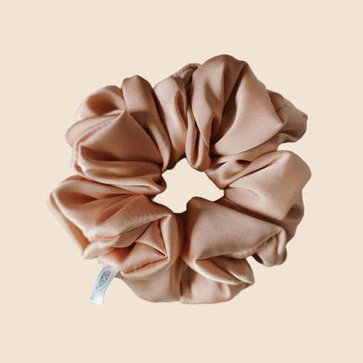 gumki do włosów Satynowa gumka satynowa scrunchie owijka frotka złoty beż MAXI