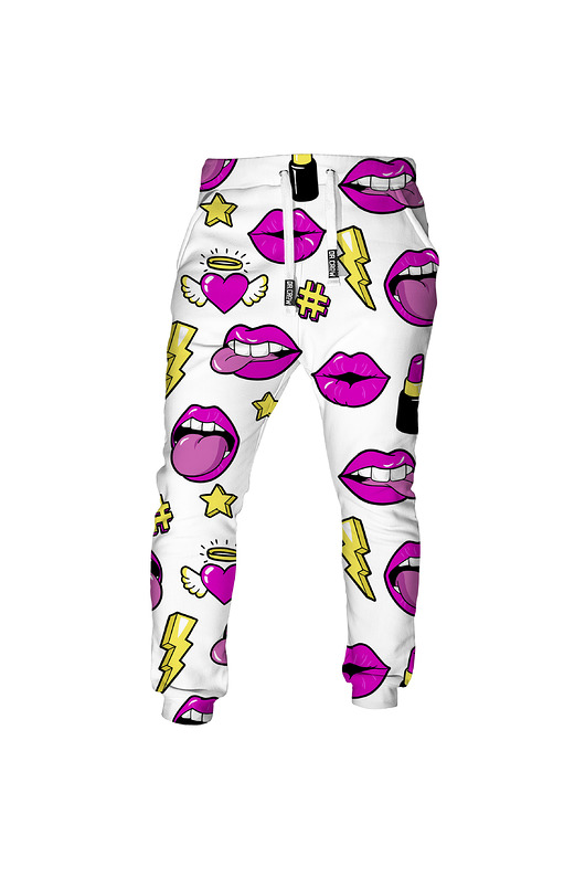 spodnie dresowe damskie Damskie Spodnie Fullprint DR.CROW Fashion Lips