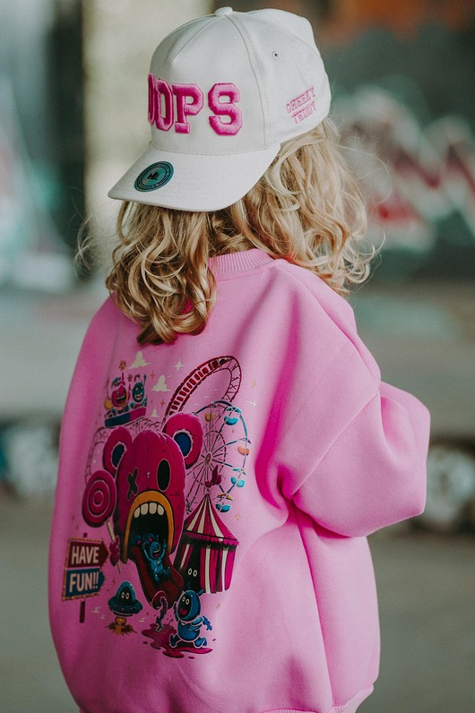 bluzy dla dziewczynki Bluza oversize Teddyland różowa