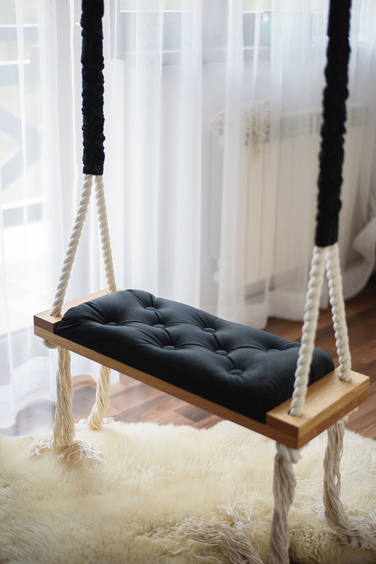 Stylowa huśtawka LARGE 70CM na linach dla dzieci OhSwing