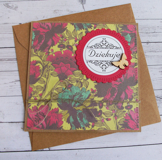 kartki scrapbooking OSTATNIA! dziękuję : kartka handmade :: PODZIĘKOWANIE