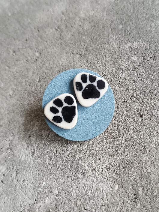 kolczyki ceramiczne Kolczyki ceramiczne Bolesławiec łapki