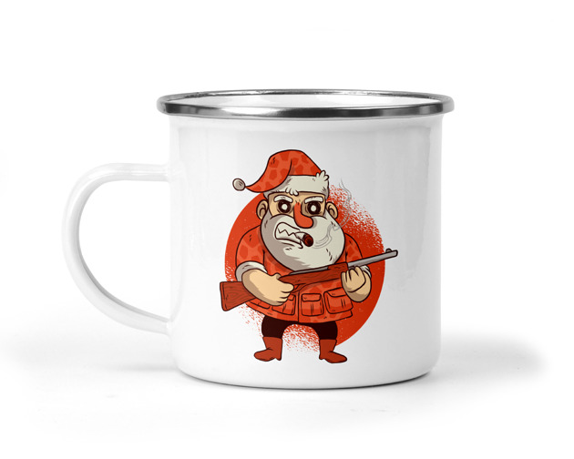 kubki Świąteczny kubek metalowy Mikołaj gnat