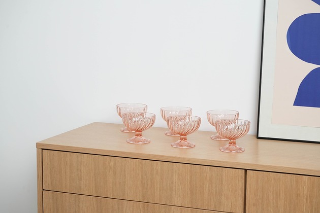 miski i misy Komplet pucharków do deserów, włoski design, lata 70, produkcja: Włochy