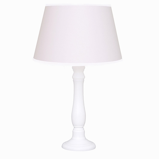 Lampa nocna pudrowy róż z białą lamówką Roomee Decor