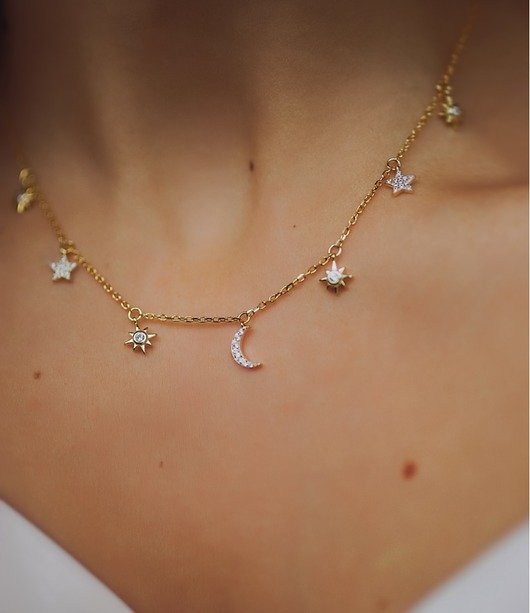  Choker/ naszyjnik z "moon-stars" z cyrkoniami Coccola JEWELLERY