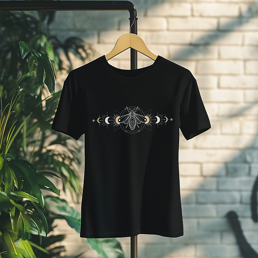 t-shirty męskie Koszulka - Święta geometria - Cykada z gwiezdnym ornamentem