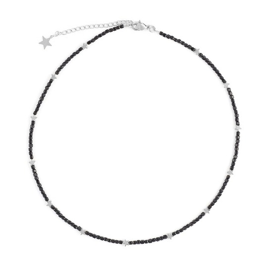 chokery Naszyjnik z gwiazdkami - czarny Spinel