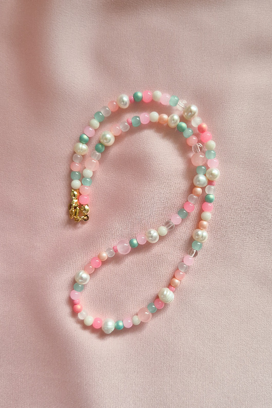 chokery Cukierkowy kolorowy naszyjnik choker perły