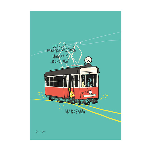 plakaty Plakat A4 Warszawa Tramwaj "Berlinka"