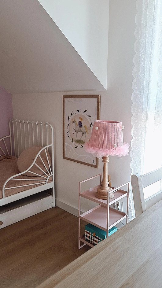 lampy do pokoju dziecka Różowa lampka nocna z podstawką - Baletnica