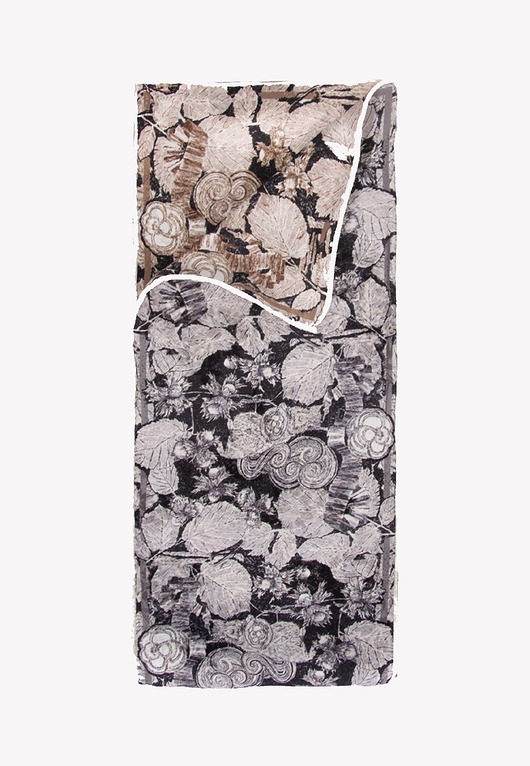 szale damskie Elegancki szal jedwabny  dwustronny żakardowy z podwójnego jedwabiu  16x145 cm
