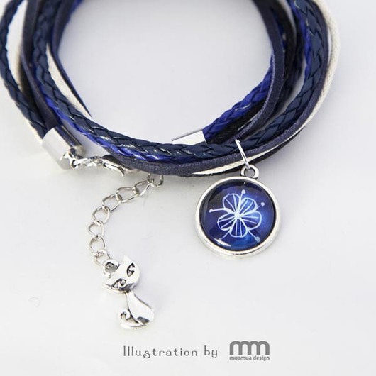 BLUE FLOWER bransoletka 2in1 muamua design