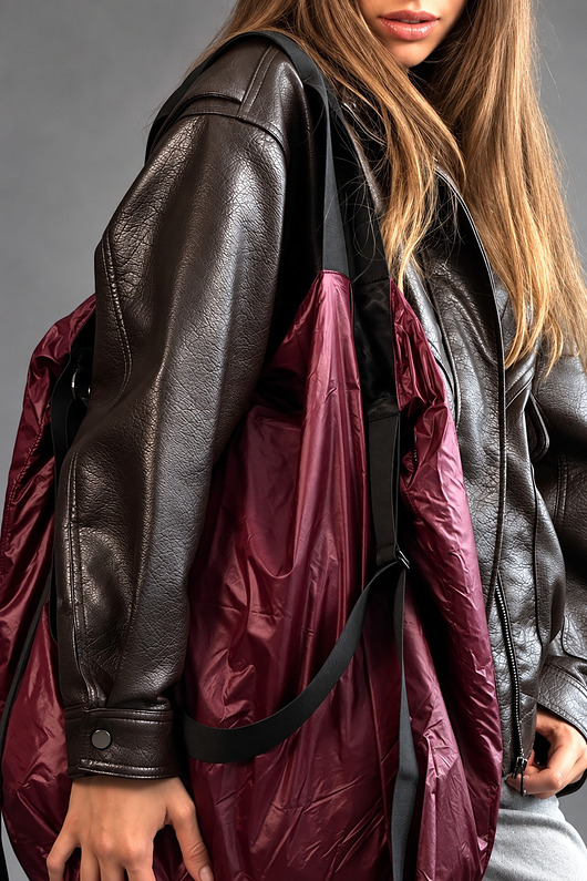 torby XXL Bordowa torba shopper TWIN Deep Cherry moora x CZAJKOWSKI