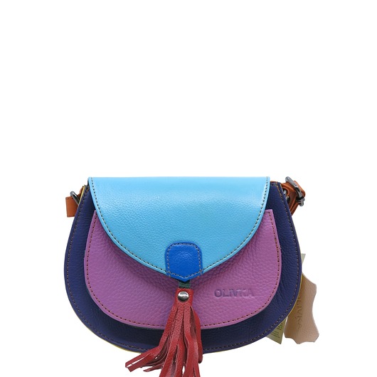 torby na ramię Torebka skórzana damska listonoszka oryginalna kolorowa zero waste OLIVKA