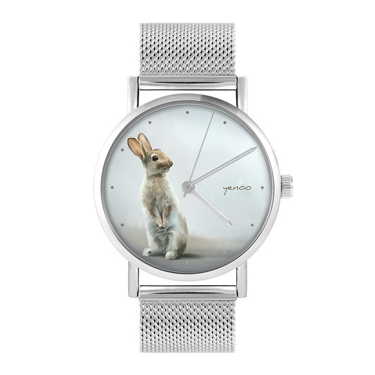 zegarki damskie Zegarek - Zając - bransoleta mesh