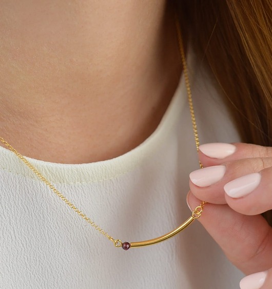 złote naszyjniki Kamień miesiąca naszyjnik