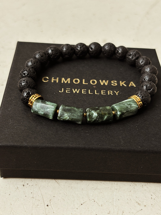 biżuteria męska Bransoletka Męska Serafnit i Turmalin