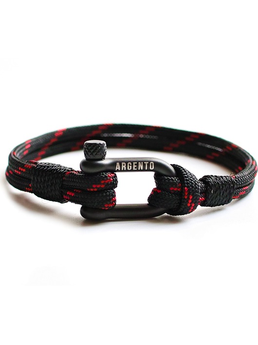 biżuteria męska Sportowa Męska bransoletka paracord szekla