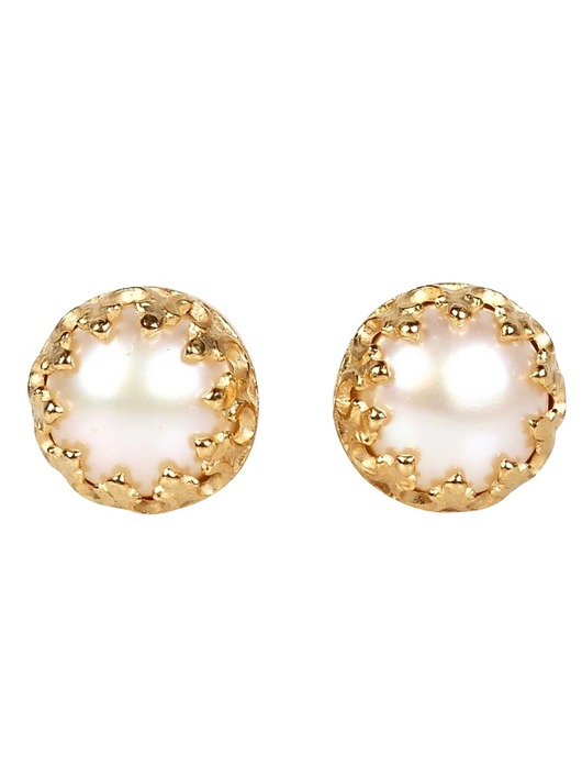 Biżuteria ślubna Kolczyki złote sztyfty Mignon z perłami