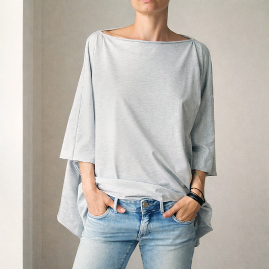 bluzki kimonowe damskie Bluzka narzutka szara