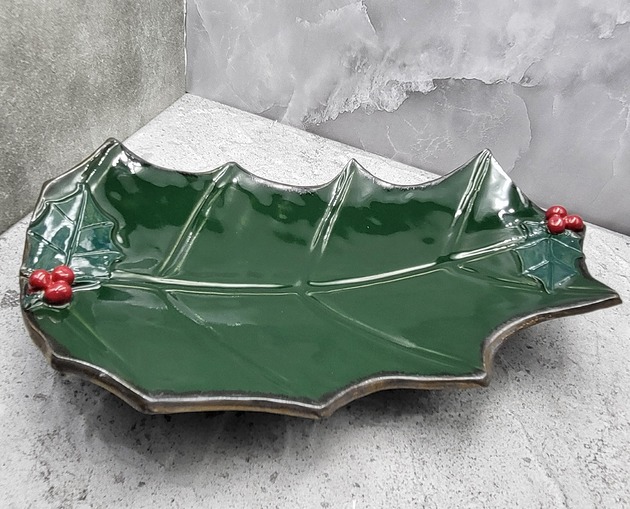 dekoracje świąteczne Ceramiczna świąteczna patera