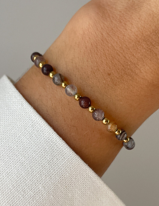 bransoletki z kamieni naturalnych Bransoletka na gumce - Agat Botswana