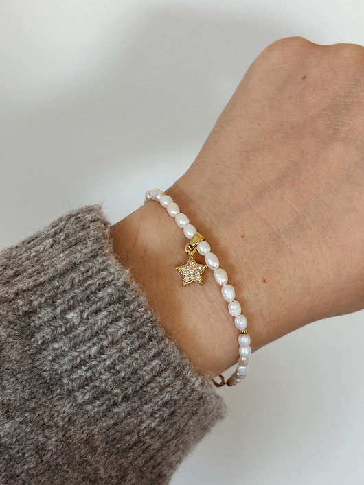 bransoletki - inne Bransoletka Perły naturalne Gwiazdka