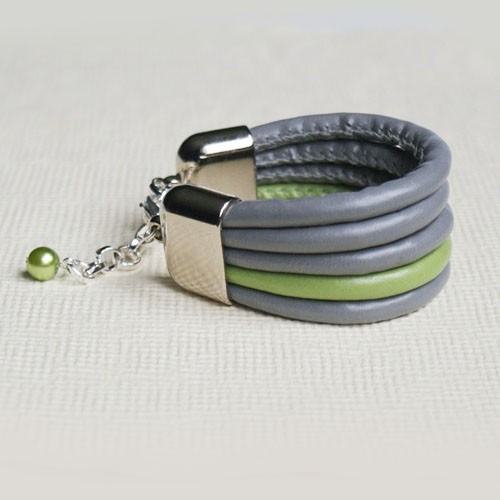 szeroka asymetryczna bransoletka GREY&GREEN kaktusia