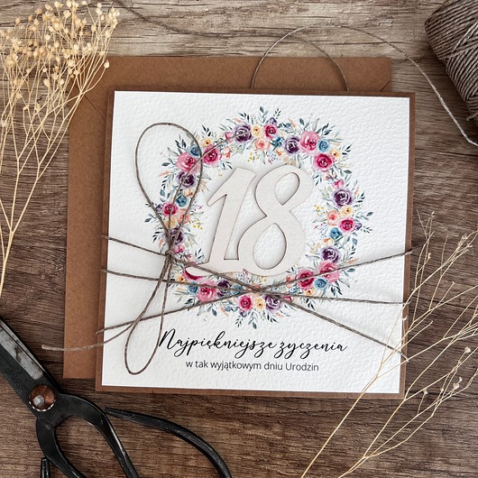 kartki scrapbooking Kartka na 18 urodziny